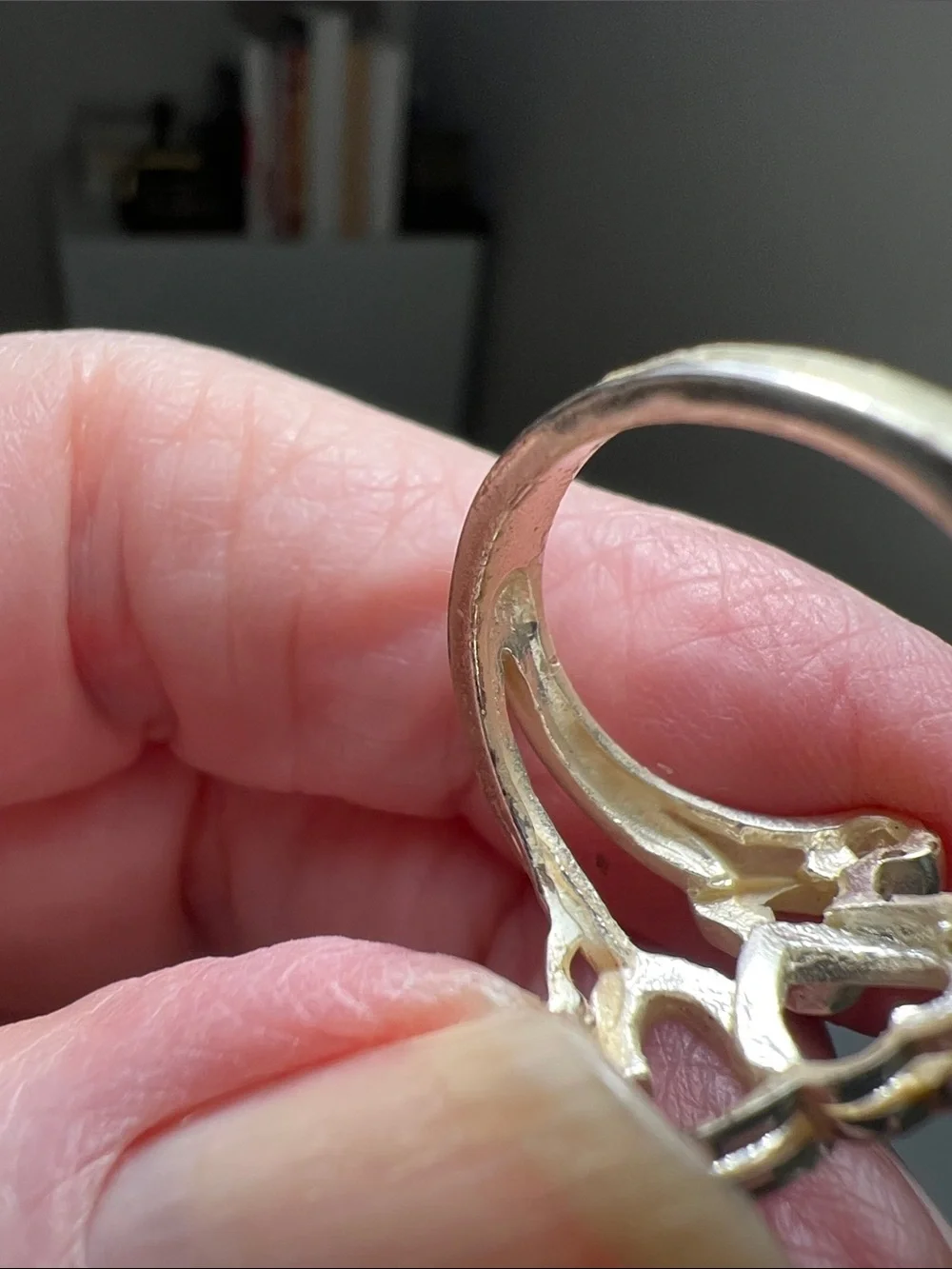 Silver Tone Heart Cluster Ring - Size 6 1/4 - Vintage